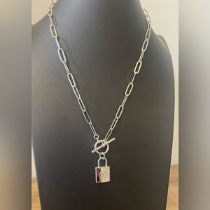 Repurposed, LV lock charm necklace